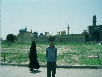 My guide, in front of the Nadir Shah tomb.